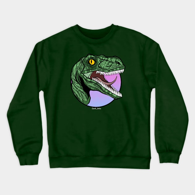 Velociraptor Dinosaur Crewneck Sweatshirt by Dark_Inks